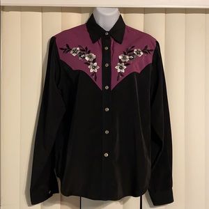 Vintage Lucille Cowboy Country Western / Rockabilly Button Up Long Sleeve Shirt